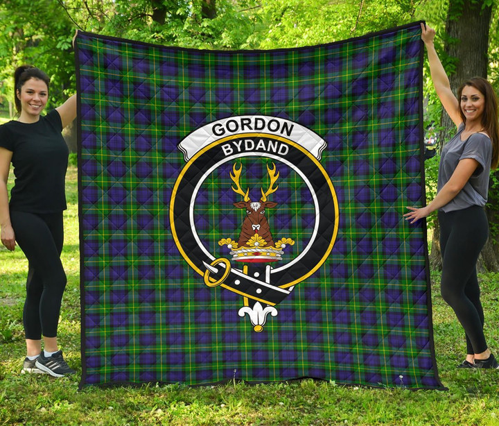 Gordon Modern Tartan Clan Badge Premium Quilt | Scottishclans.co