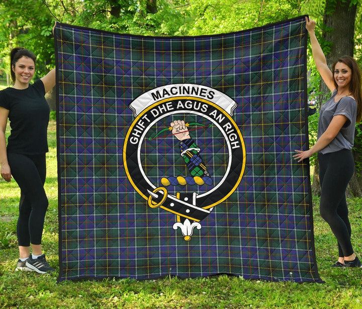 MacInnes Modern Tartan Clan Badge Premium Quilt | Scottishclans.co