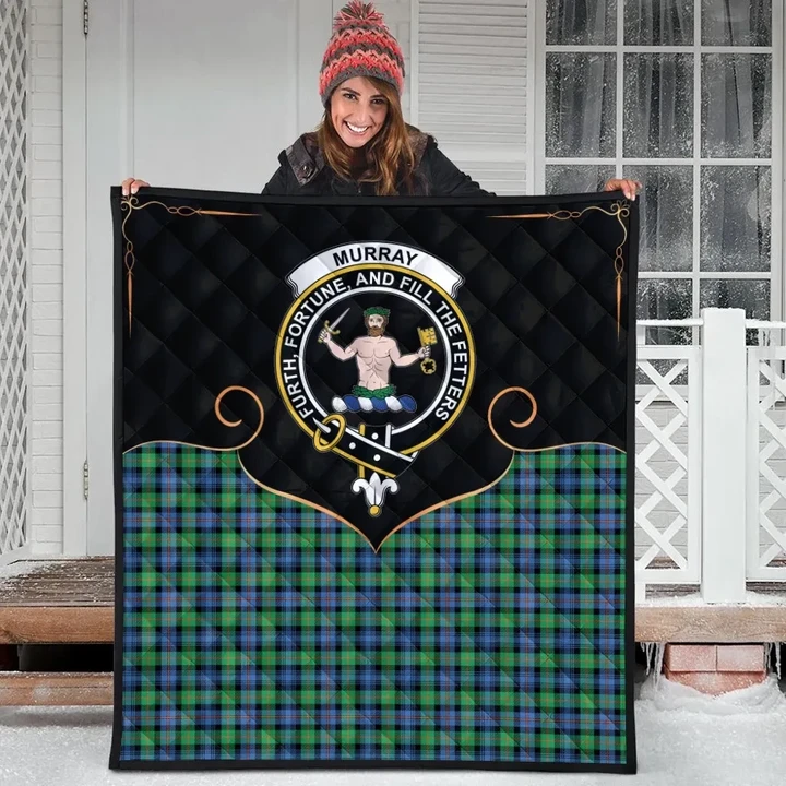 Murray of Atholl Ancient Clan Tartan Scotland Cherish the Badge Premium Quilt