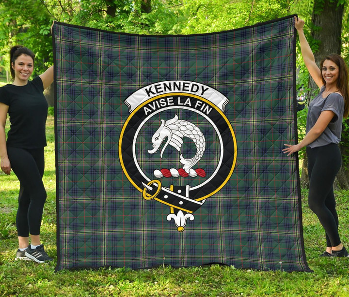 Kennedy Modern Tartan Clan Badge Premium Quilt | Scottishclans.co