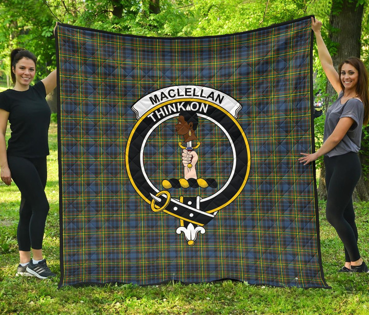 MacLellan Ancient Tartan Clan Badge Premium Quilt | Scottishclans.co