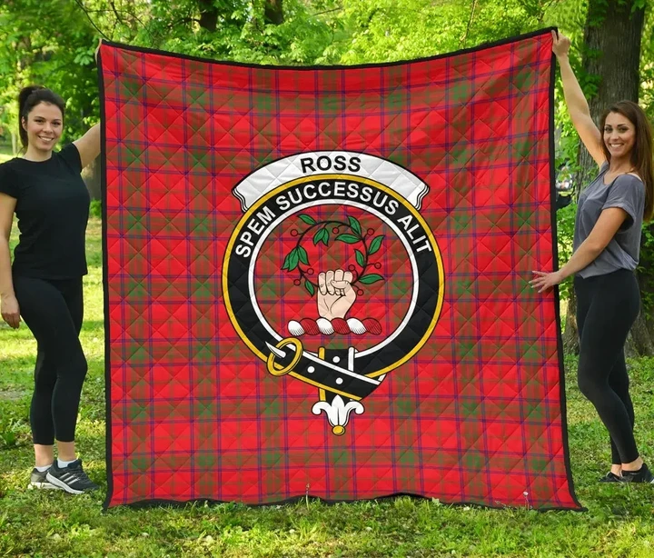 Ross Modern Tartan Clan Badge Premium Quilt | Scottishclans.co