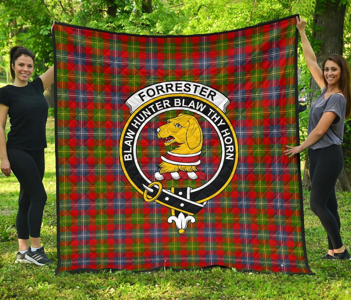 Forrester Tartan Clan Badge Premium Quilt | Scottishclans.co
