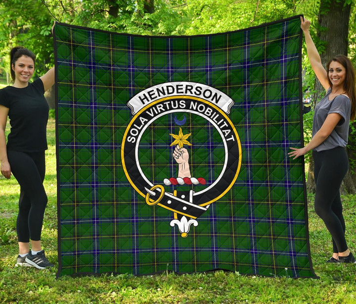 Henderson Modern Tartan Clan Badge Premium Quilt | Scottishclans.co