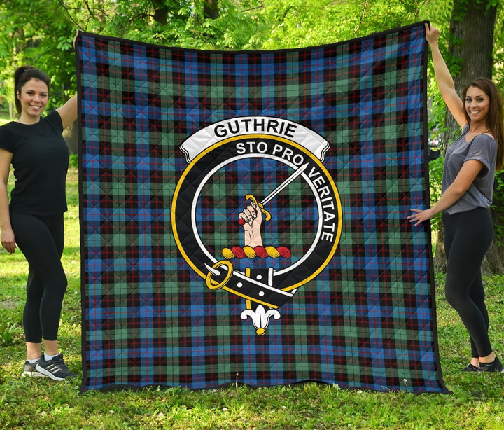 Guthrie Ancient Tartan Clan Badge Premium Quilt | Scottishclans.co