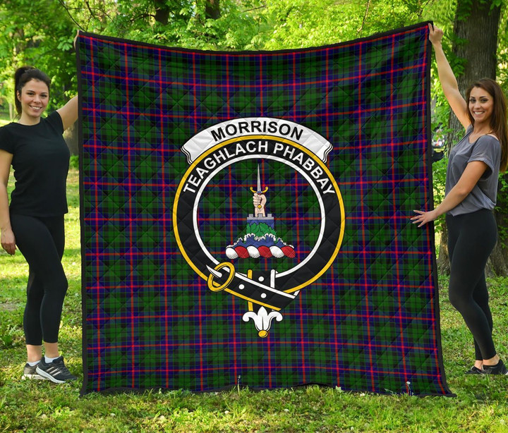 Morrison Modern Tartan Clan Badge Premium Quilt | Scottishclans.co
