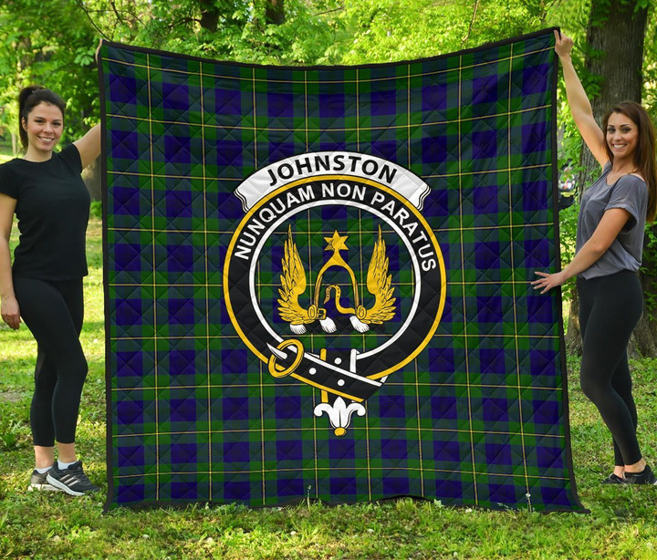 Johnston Modern Tartan Clan Badge Premium Quilt | Scottishclans.co