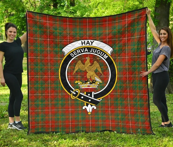 Hay Ancient Tartan Clan Badge Premium Quilt | Scottishclans.co