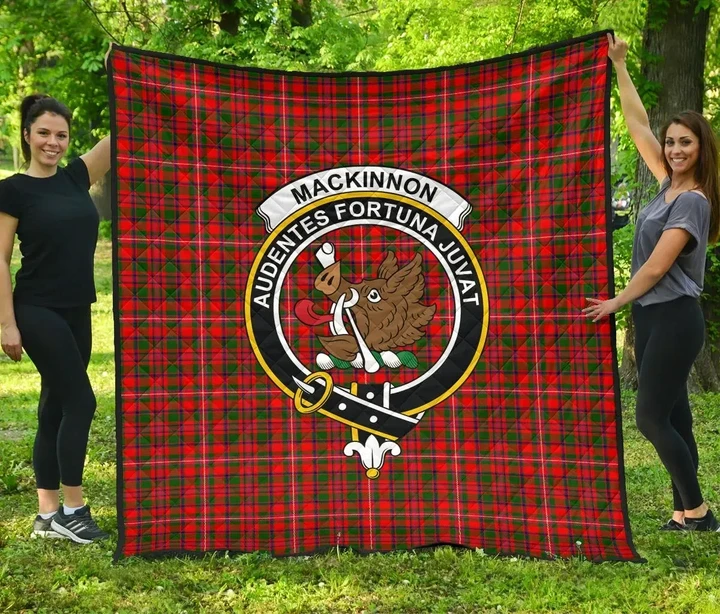 MacKinnon Modern Tartan Clan Badge Premium Quilt | Scottishclans.co