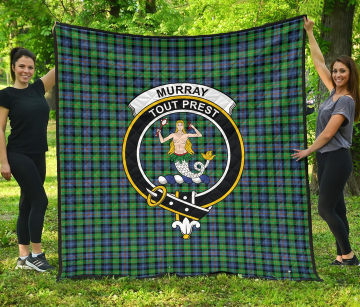 Murray of Atholl Ancient Tartan Clan Badge Premium Quilt | Scottishclans.co