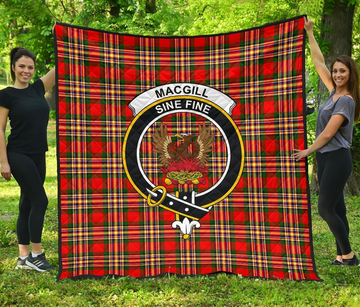 MacGill Modern Tartan Clan Badge Premium Quilt | Scottishclans.co