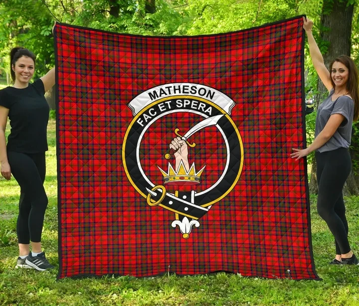 Matheson Modern Tartan Clan Badge Premium Quilt | Scottishclans.co
