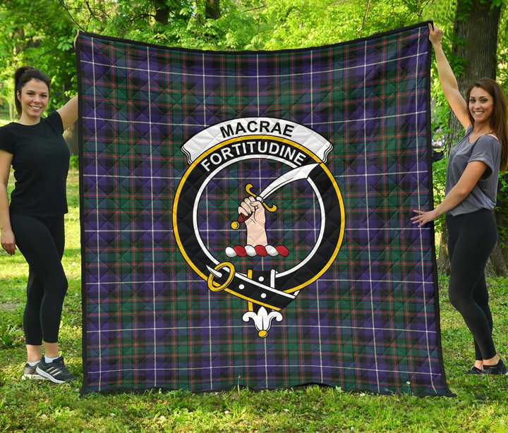 MacRae Hunting Modern Tartan Clan Badge Premium Quilt | Scottishclans.co