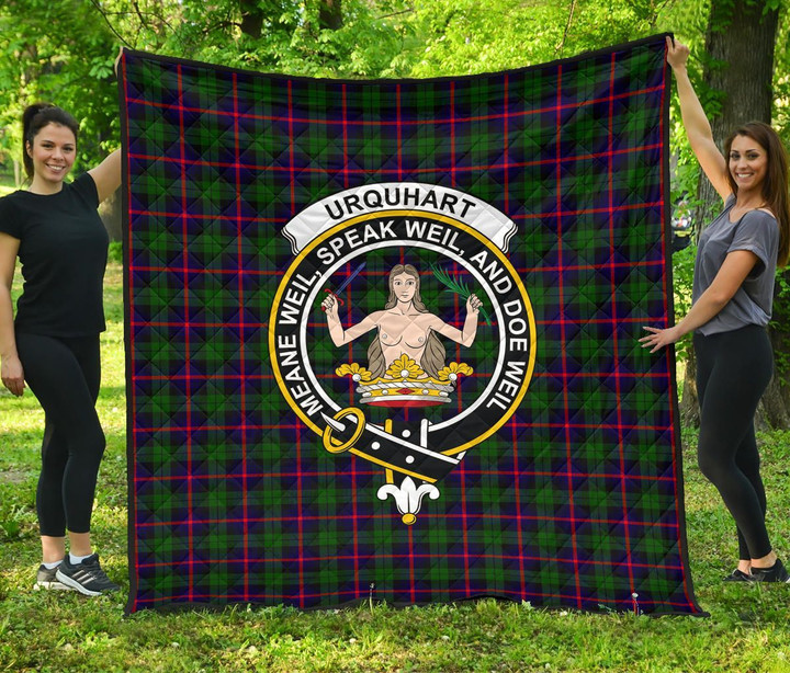 Urquhart Modern Tartan Clan Badge Premium Quilt | Scottishclans.co