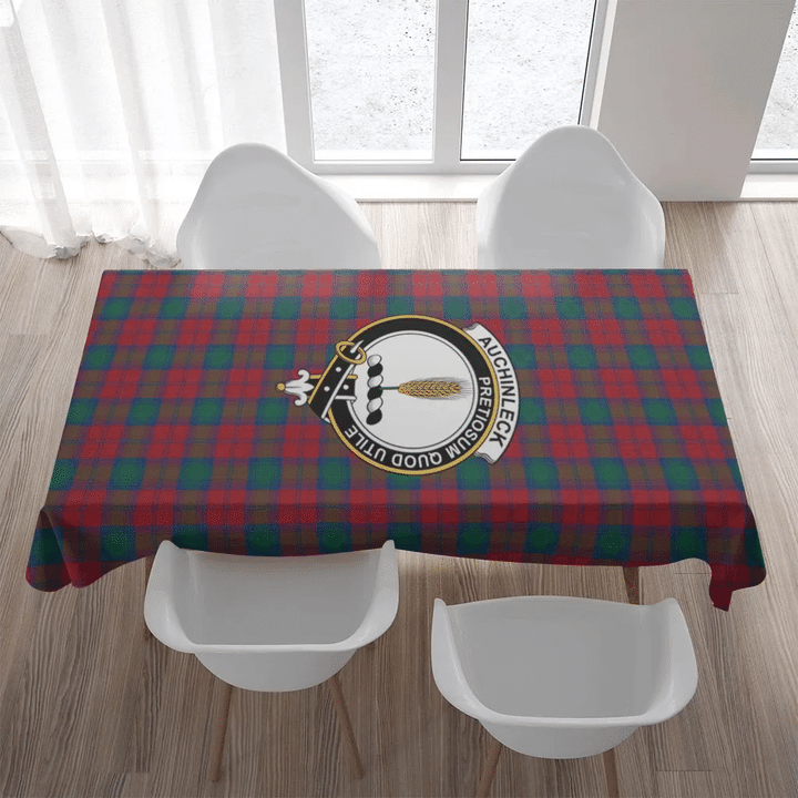 Auchinleck Crest Tartan Tablecloth A9