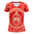 Delta Sigma Theta Floral Pattern Rugby V-neck T-shirt A35 | Africazone.store