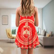 Delta Sigma Theta Floral Pattern Strap Summer Dress A35 | Africazone.store