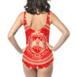 Delta Sigma Theta Floral Pattern Women Low Cut Swimsuit A35 | Africazone.store