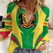Africazone Clothing - Republic Of The Congo Action Flag Women asual Shirt A35