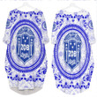Africazone Clothing -  Zeta Phi Beta Floral Pattern Batwing Pocket Dress A35 | Africazone.store