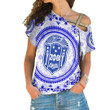 Africazone Clothing -  Zeta Phi Beta Floral Pattern One Shoulder Shirt A35 | Africazone.store