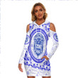 Africazone Clothing -  Zeta Phi Beta Floral Pattern Women's Tight Dress A35 | Africazone.store