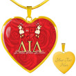 Africazone Necklace - Delta Iota Delta Necklace Rose Luxury Heart A35