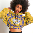 Africazone Clothing -  Sigma Gamma Rho Floral Pattern Croptop Hoodie A35 | Africazone