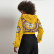 Africazone Clothing - Sigma Gamma Rho Floral Pattern Croptop Hoodie A35