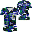 (Custom) Africazone Clothing - Alpha Gamma Xi Camo  V-neck T-shirt A35