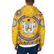 Africazone Clothing - Sigma Gamma Rho Floral Pattern Hooded Padded Jacket A35