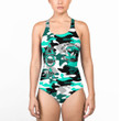 Delta Omicron Alpha  Camo Women Low Cut Swimsuit A35 |Africazone.store