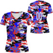 Sigma Phi Psi Camo Rugby V-neck T-shirt A35 |Africazone.store