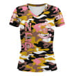 Nu Gamma Rho Camo Rugby V-neck T-shirt A35 |africazone.store