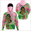 Africa Zone Clothing - AKA Sorority Special Girl Hoodie Gaiter A35 | Africa Zone
