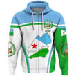 1sttheworld Clothing - Djibouti Active Flag Zip Hoodie A35
