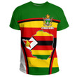 1sttheworld Clothing - Zimbabwe Active Flag T-Shirt A35