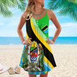 1sttheworld Clothing - Tanzania Special Flag Strap Summer Dress A35