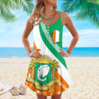 1sttheworld Clothing - Ivory Coast Special Flag Strap Summer Dress A35