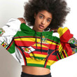 1sttheworld Clothing - Zimbabwe Active Flag Croptop Hoodie A35