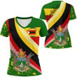 1sttheworld Clothing - Zimbabwe Special Women V-neck T-Shirt A35