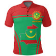 1sttheworld Clothing - Mauritania Active Flag Polo Shirt A35