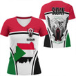1sttheworld Clothing - Sudan Bincjou Women V-neck T-Shirt A35