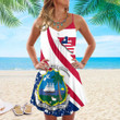 1sttheworld Clothing - Liberia Special Flag Strap Summer Dress A35
