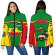 1sttheworld Clothing - Ethiopia Lion Active Flag Women Padded Jacket a35