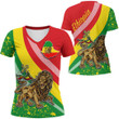 1sttheworld Clothing - Ethiopia Lion Special Women V-neck T-Shirt A35