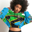 1sttheworld Clothing - Tanzania Active Flag Croptop Hoodie A35