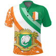 1sttheworld Clothing - Ivory Coast Special Flag Polo Shirt A35
