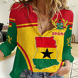 1sttheworld Clothing - Ghana Active Flag Women Casual Shirt A35