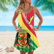 1sttheworld Clothing - Republic of the Congo Special Flag Strap Summer Dress A35